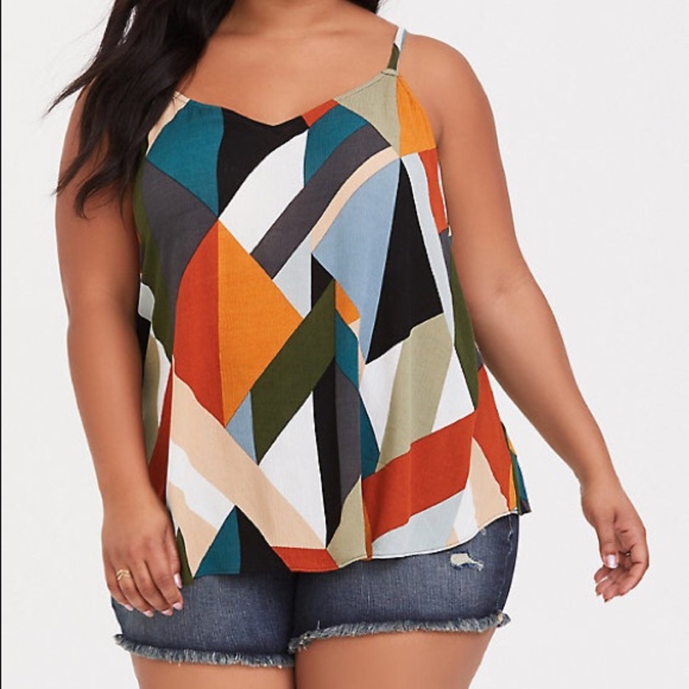 Torrid Geo Pattern Gauze Swing Cami